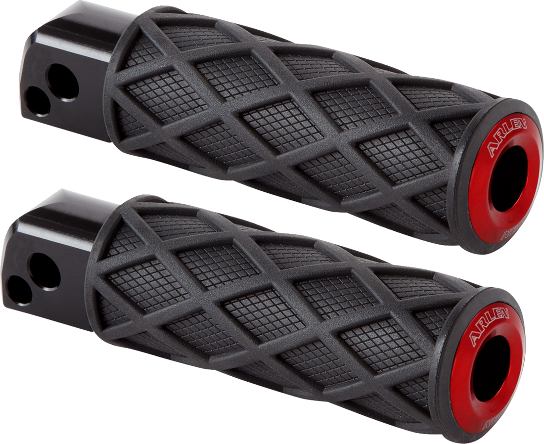 ARLEN NESS Diamond Foot Pegs - Passenger - Red 400-060