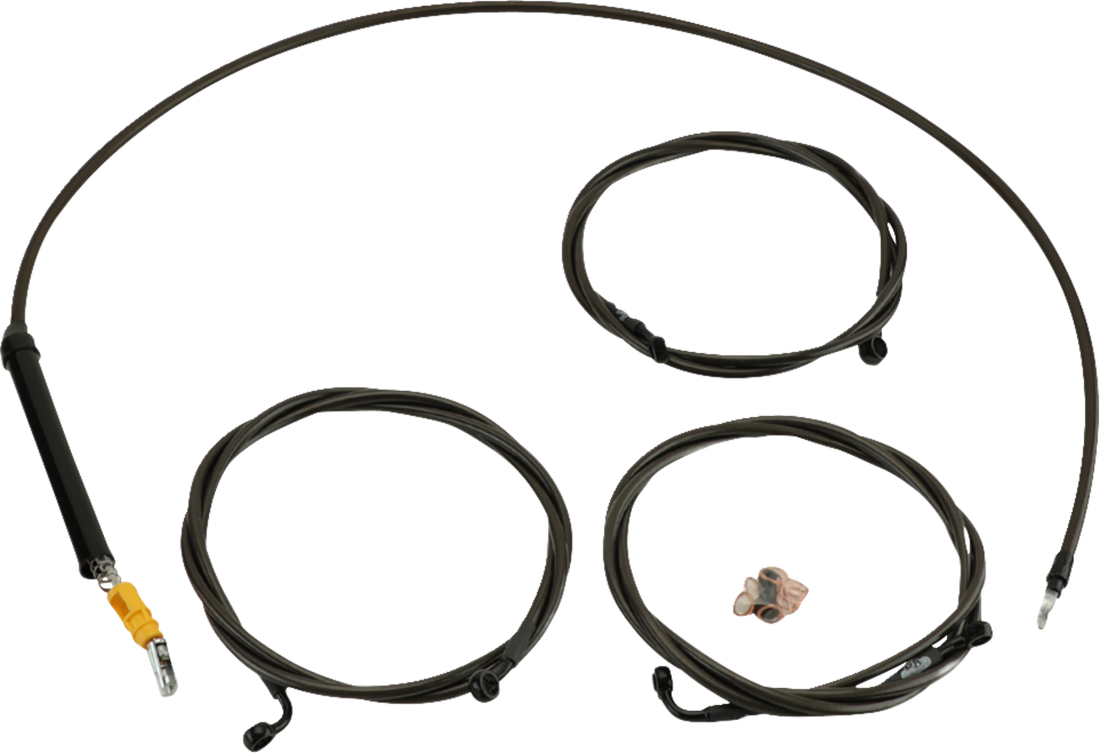 LA CHOPPERS Standard Midnight Braided Handlebar Cable/Brake Line Kit - 18"-20" Ape Hangers - '23-'25 Touring LA-8059KT-19M