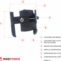 RIDEPOWER Phone Holder and Mount - Large - 1-1/2" Handlebars RPMTLMOUNTLG15