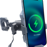 RIDEPOWER Metal Phone Holder - Inductive Charging 1-1/2" Bar Mount RPMTLINDMOUNT15