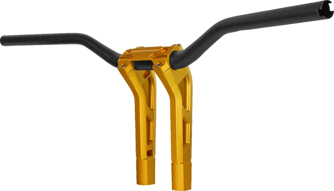 PERFORMANCE MACHINE (PM) Phatbar & Riser Kit - Internal Wiring - 9" - Gold Ops 0208-2195M-SMG