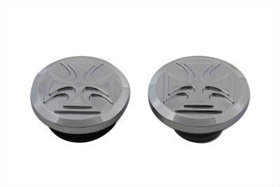 38-0424 - Maltese Style Vented and Non-Vented Billet Gas Cap Set by Wyatt Gatling