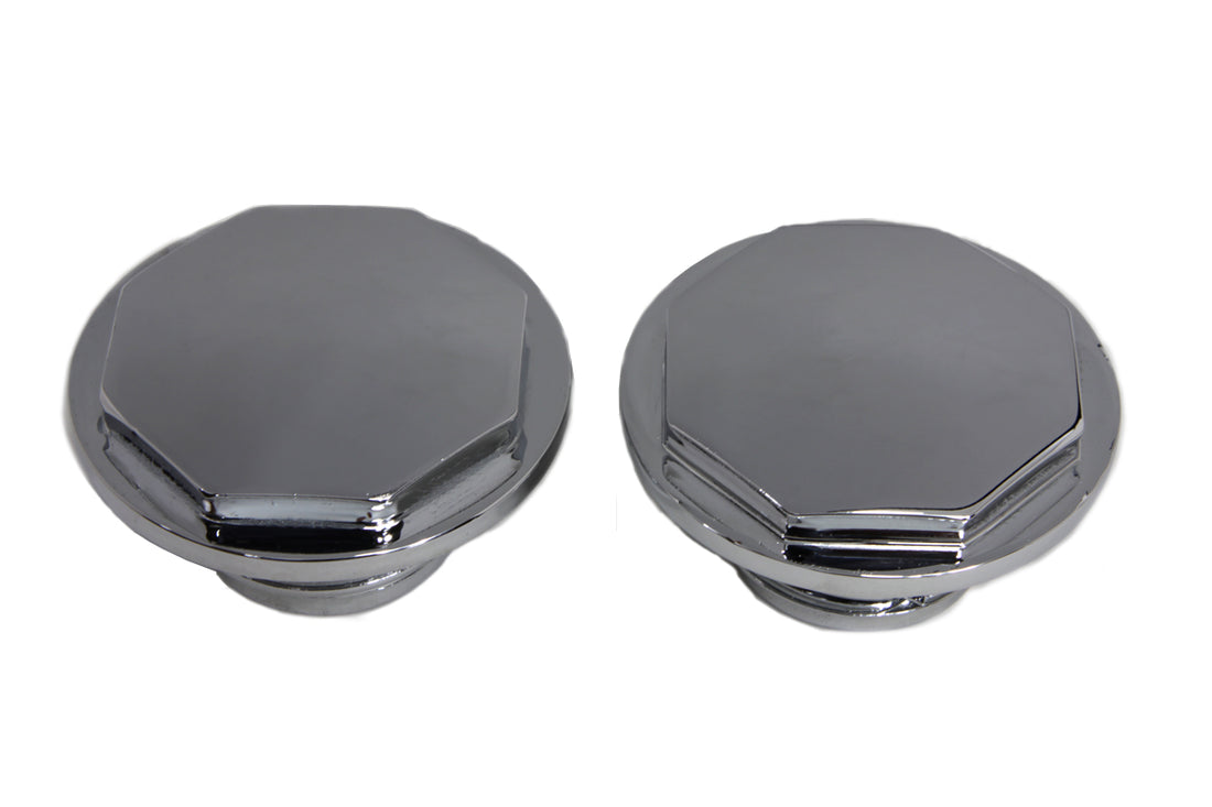 38-0446 - Chrome Button Head Hexagon Vented and Non-Vented Gas Cap Set by Wyatt Gatling