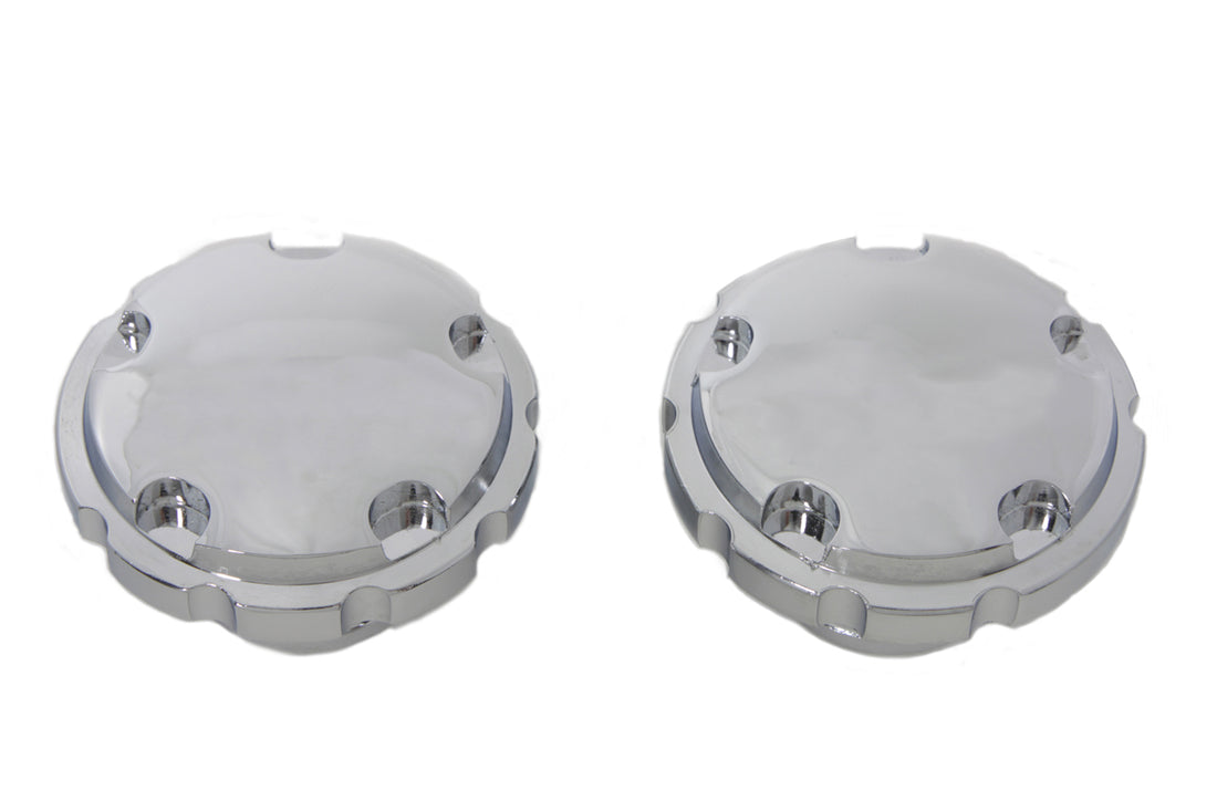 38-0447 - Chrome Techno Style Vented and Non-Vented Gas Cap Set by Wyatt Gatling