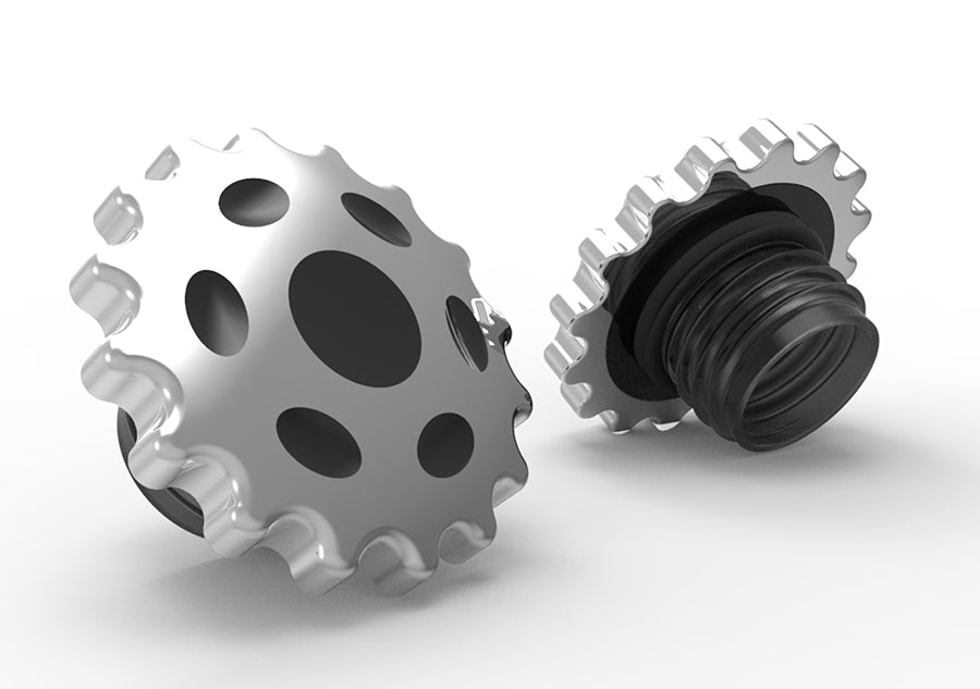 38-0661 - Sprocket Gas Cap Set Vented and Non-Vented Chrome by Wyatt Gatling