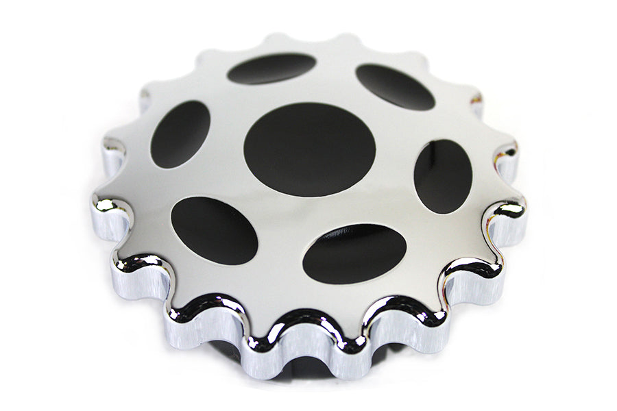 38-0664 - Sprocket Gas Cap Non-Vented Chrome by Wyatt Gatling