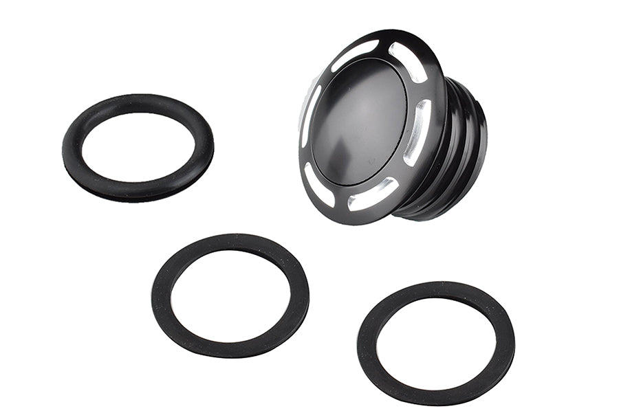 38-0669 - Slot Pop Up Vented Gas Cap Black by V-Twin
