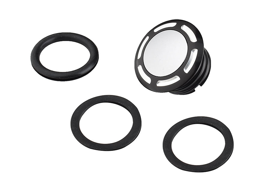 38-0671 - Slot Pop Up Vented Gas Cap Black by V-Twin