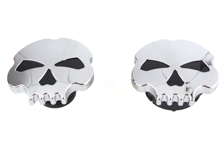 38-0781 - Skull Style Gas Cap Set Chrome by Wyatt Gatling