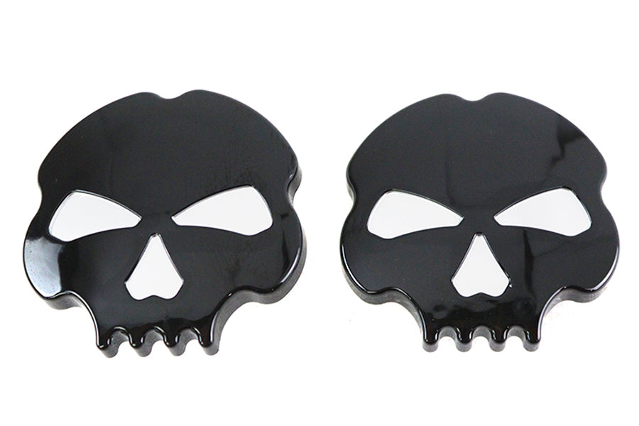 38-0808 - Skull Style Gas Cap Set Vented and Non-Vented Black by Wyatt Gatling