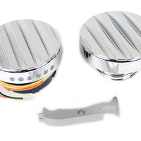 38-0988 - Chrome LED Ribbed Style Fuel Gauge and Filler Cap Set by Wyatt Gatling