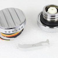 38-0988 - Chrome LED Ribbed Style Fuel Gauge and Filler Cap Set by Wyatt Gatling