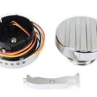 38-0988 - Chrome LED Ribbed Style Fuel Gauge and Filler Cap Set by Wyatt Gatling