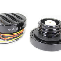 38-0989 - Black LED Ribbed Style Fuel Gauge and Filler Cap Set by Wyatt Gatling