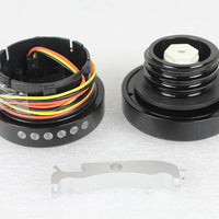 38-0990 - Black LED Cut Ribbed Style Fuel Gauge and Filler Cap Set by Wyatt Gatling