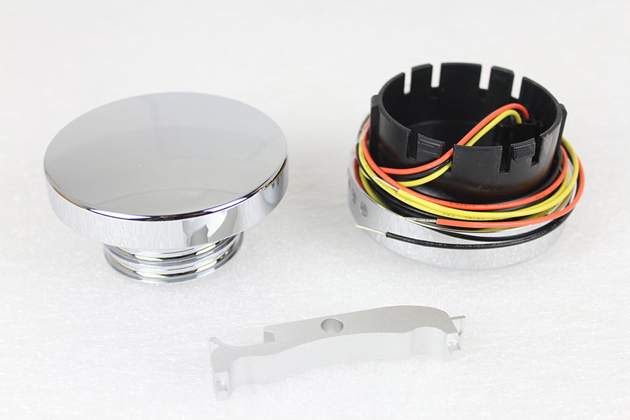 38-0991 - Chrome LED Smooth Style Fuel Gauge and Filler Cap Set by Wyatt Gatling