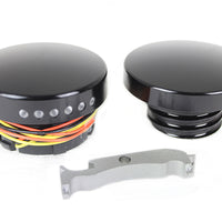 38-0992 - Black LED Smooth Style Fuel Gauge and Filler Cap Set by Wyatt Gatling