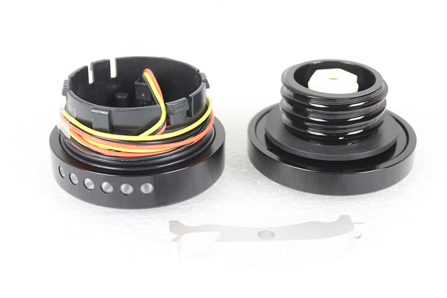 38-0992 - Black LED Smooth Style Fuel Gauge and Filler Cap Set by Wyatt Gatling