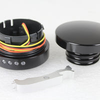 38-0992 - Black LED Smooth Style Fuel Gauge and Filler Cap Set by Wyatt Gatling