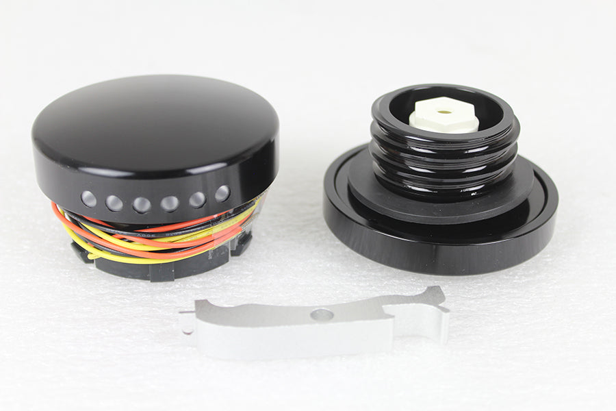38-0992 - Black LED Smooth Style Fuel Gauge and Filler Cap Set by Wyatt Gatling