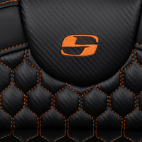 SADDLEMEN RoadSofa™ Seat - Honeycomb - Orange Stitch - Extended Reach - without Backrest - FLH/FLT '08-'24 808-07B-19003