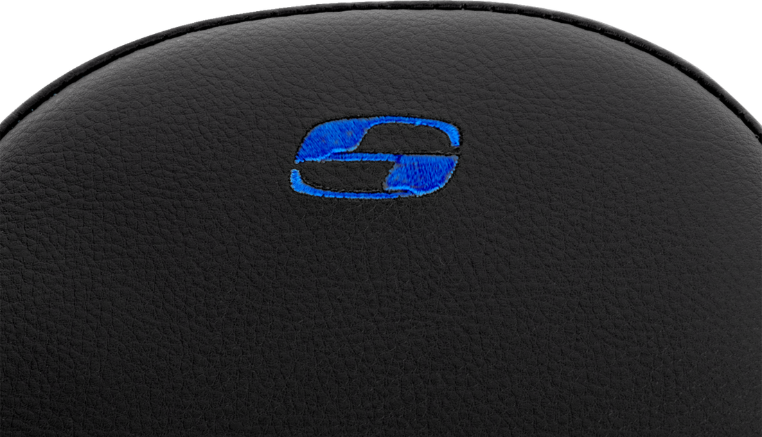 SADDLEMEN Step-Up Seat - Front Lattice Stitch - Blue Stitch - FLH/FLT '08-'23 808-07B-17201