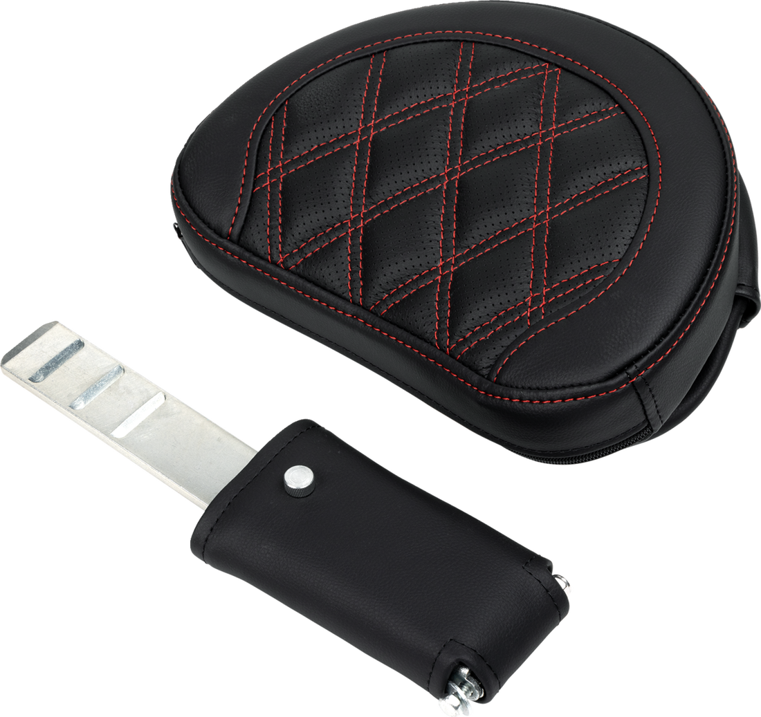 SADDLEMEN Roadsofa™ Seat - with Backrest - Red Stitch - FL '08-'23 808-07B-182B4