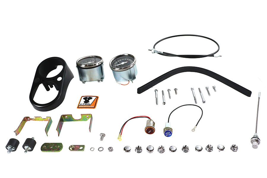39-0007 - FXS Tachometer and Speedometer Dash Cover Kit by V-Twin