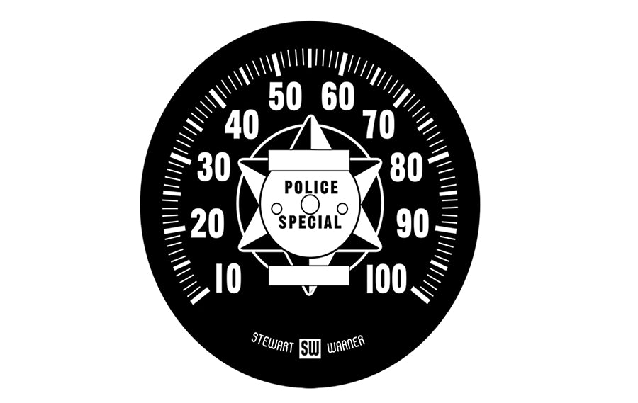 39-0067 - Black Tin Speedometer Face by V-Twin