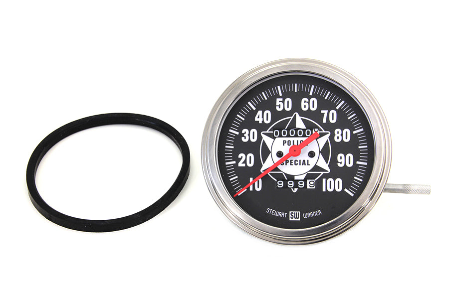 39-0071 - Speedometer with 2:1 Ratio and Red Needle by V-Twin