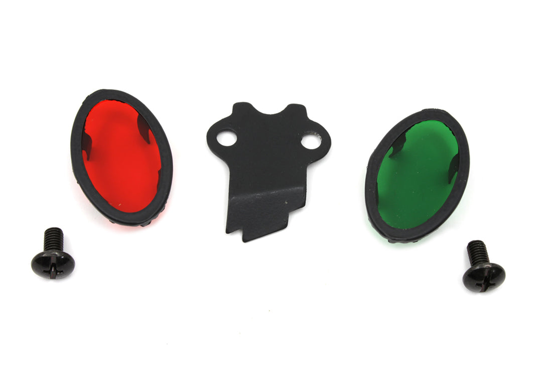 39-0206 - Parkerized Cateye Dash Panel Lens Set by V-Twin