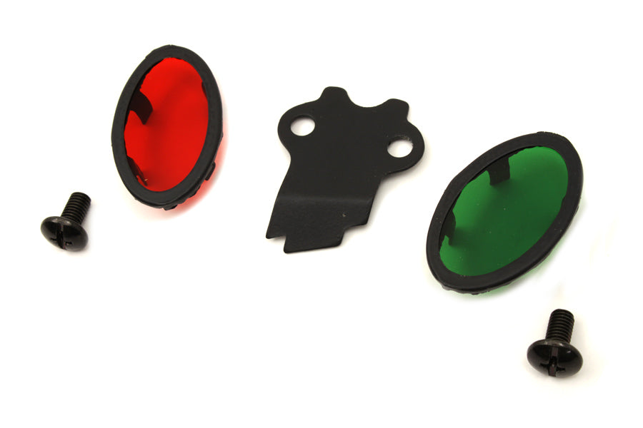 39-0206 - Parkerized Cateye Dash Panel Lens Set by V-Twin