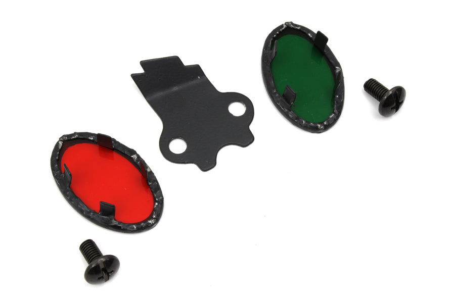 39-0206 - Parkerized Cateye Dash Panel Lens Set by V-Twin