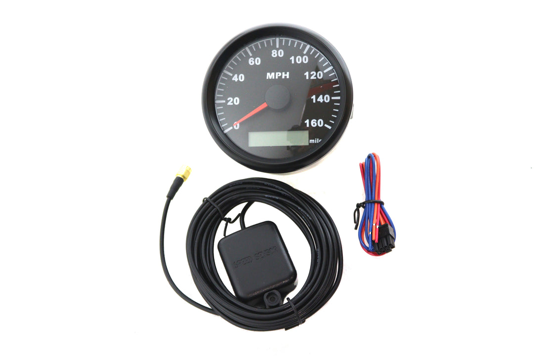 39-0228 - 85mm GPS Speedometer Black by V-Twin