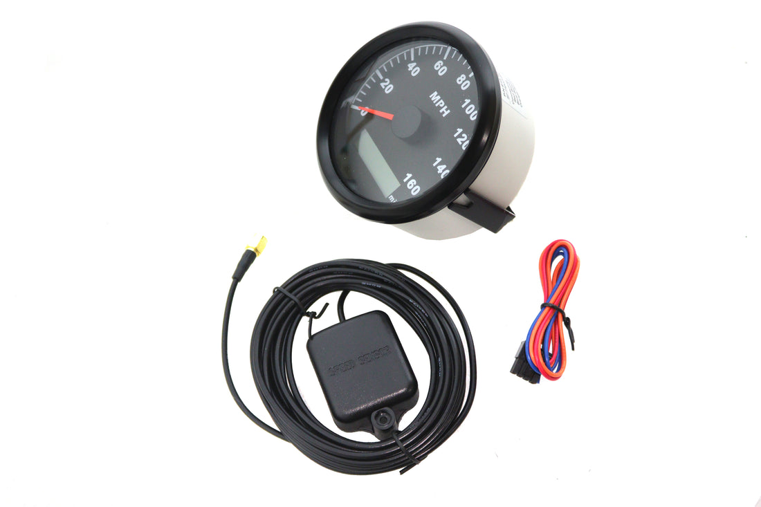 39-0228 - 85mm GPS Speedometer Black by V-Twin