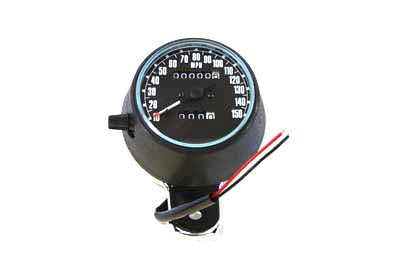 39-0372 - Speedometer Black Plastic Style 2:1 by V-Twin