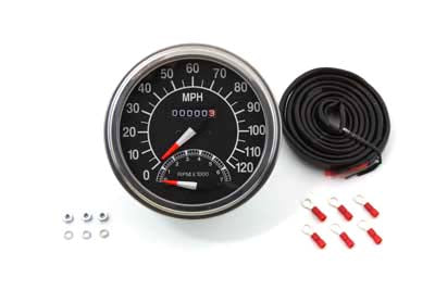 39-0386 - Speedometer with 1:1 Ratio and Tachometer by V-Twin