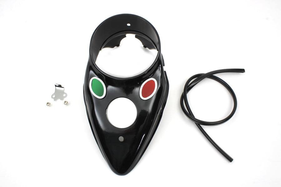 39-0446 - Black Replica Cateye Dash Panel by V-Twin