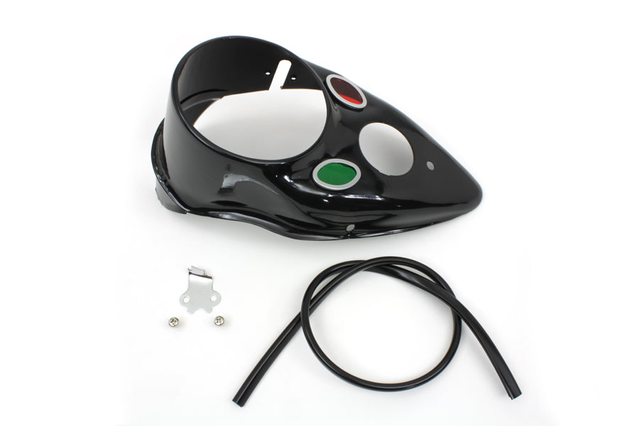 39-0446 - Black Replica Cateye Dash Panel by V-Twin