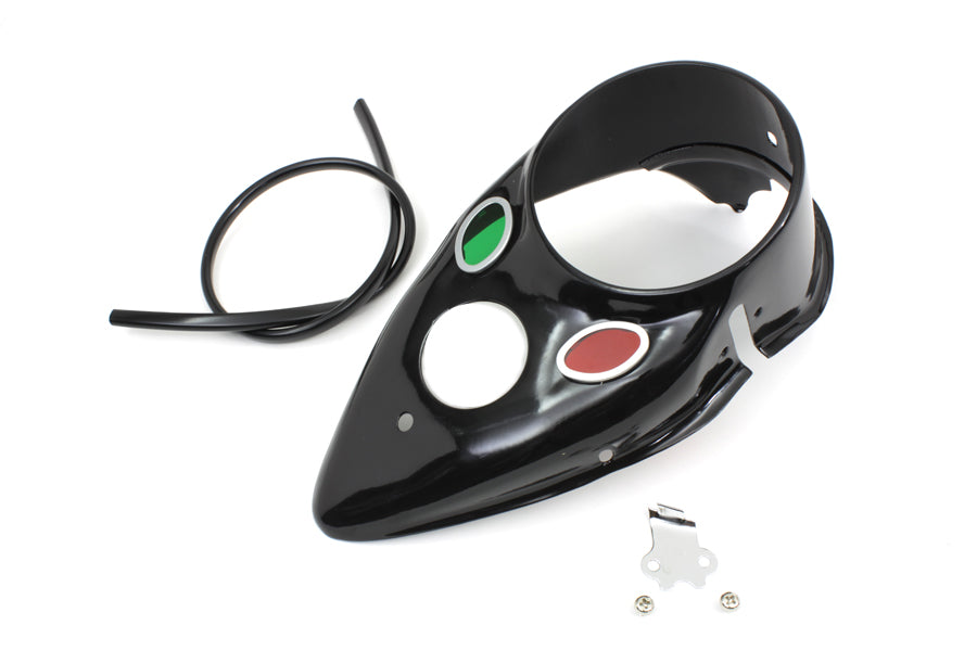 39-0446 - Black Replica Cateye Dash Panel by V-Twin