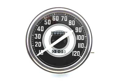 39-0458 - Speedometer with 2:1 Ratio and White Needle by V-Twin