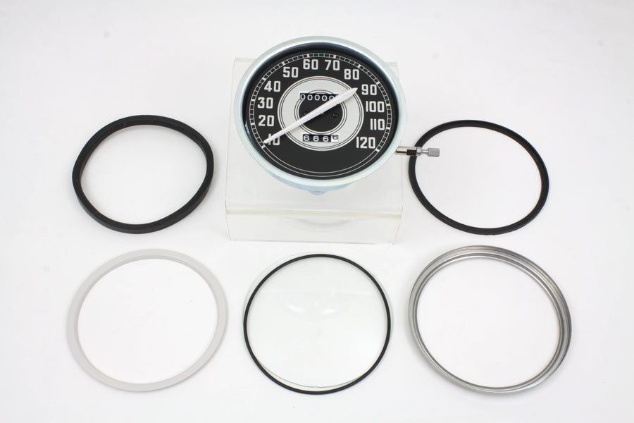 39-0481 - Replica 2:1 Speedometer with White Needle by V-Twin