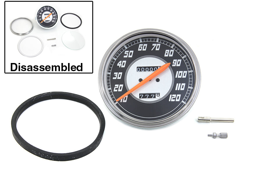39-0482 - Replica 2:1 Speedometer with Orange Needle by V-Twin