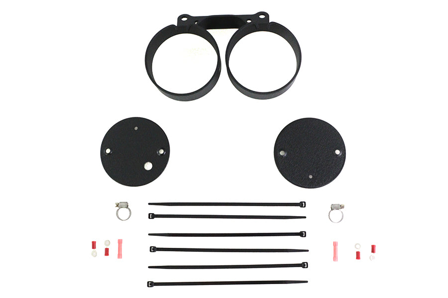 39-0496 - Dual Gauge Mount Bracket Black by V-Twin