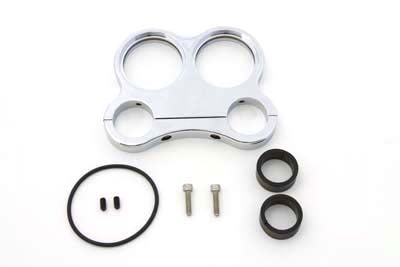 39-0604 - Chrome Billet 48mm Dual Gauge Mount by V-Twin