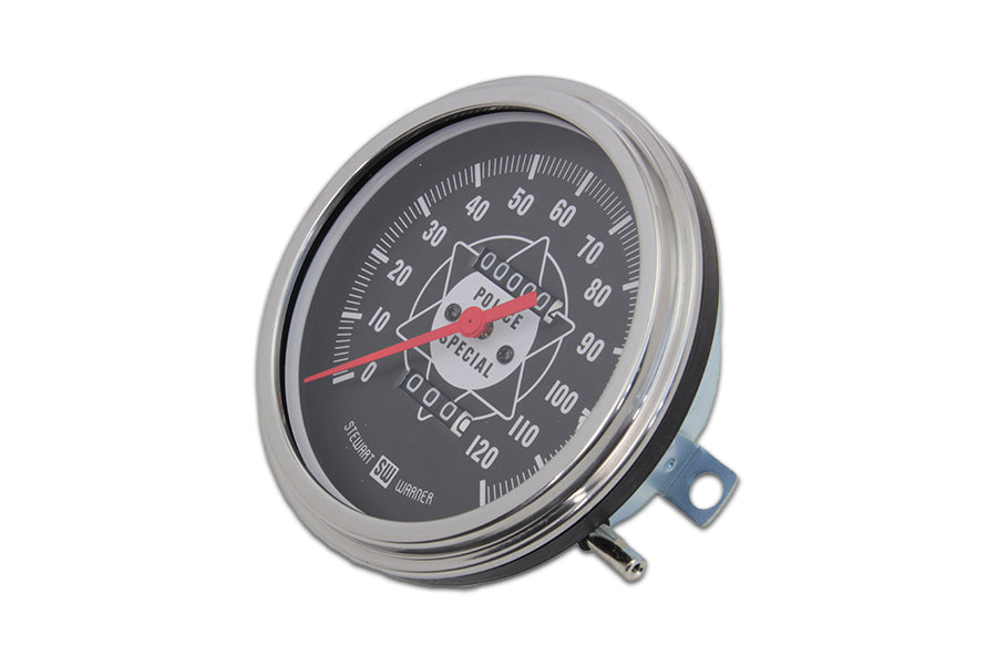 39-0671 - Police Speedometer With Red Needle by V-Twin