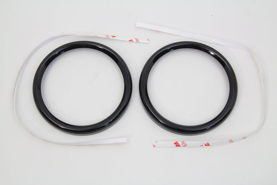 39-0703 - 4 inch Gauge Bezel Cover Black Set by V-Twin