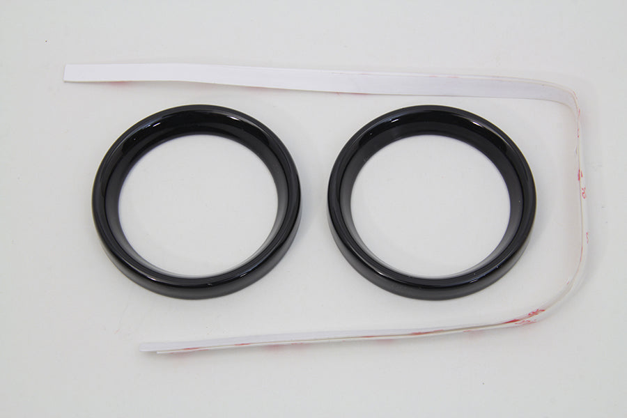 39-0705 - 2 inch Gauge Bezel Cover Kit with a Black Finish by V-Twin