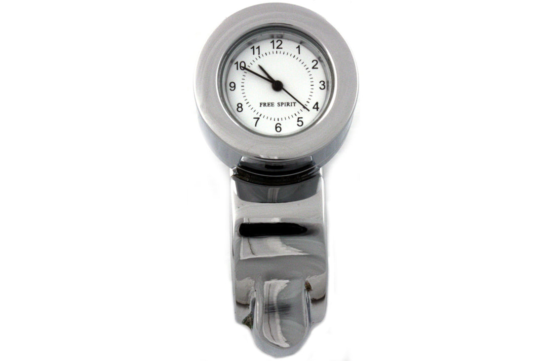 39-0785 - Chrome Handlebar Clock Assembly by V-Twin