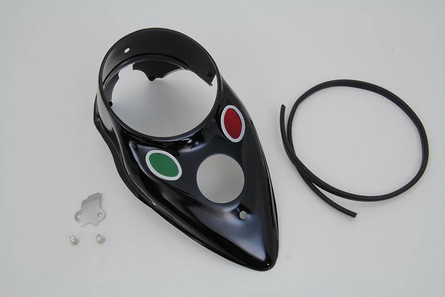 39-0863 - Black Cateye Dash Panel by V-Twin